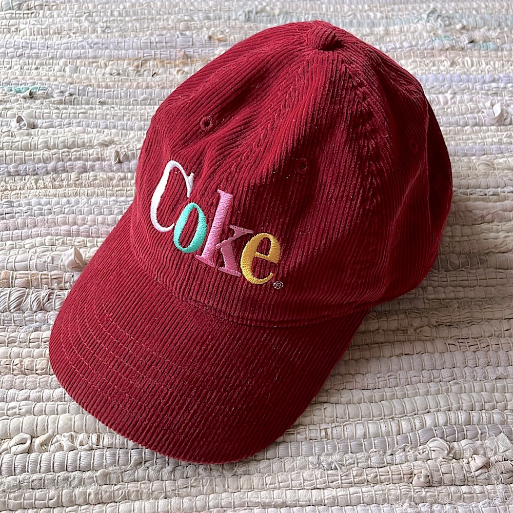 Rare Vintage Corduroy “Coke” Hat (100% Cotton) Coca-Cola Brand